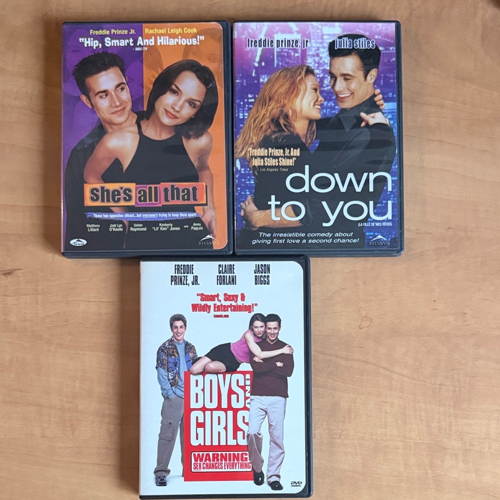 Set of 3 DVD Movies: She’s all that, down to you and boys & girls